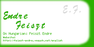 endre feiszt business card